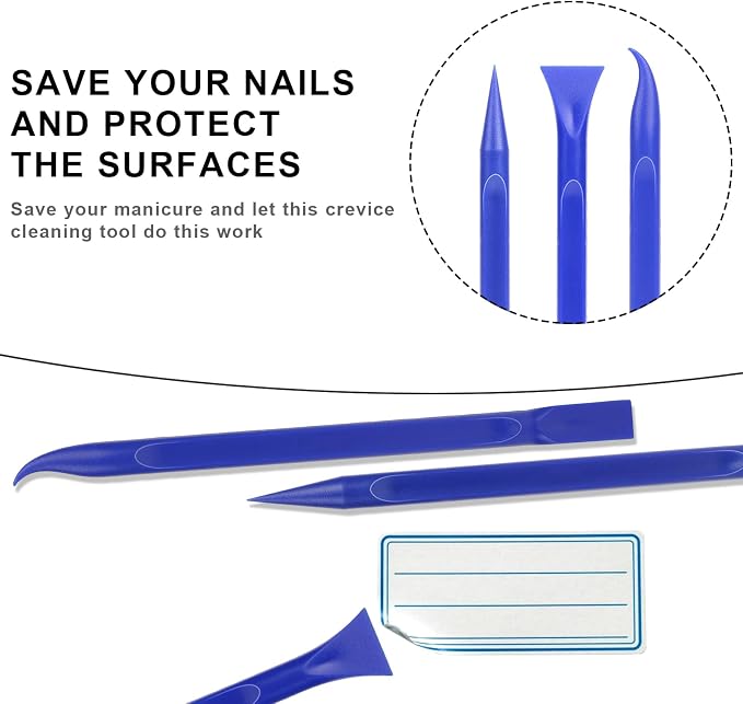 Car Crevice Cleaning Tool, 9 Pieces No-Scratch Plastic Scraper Tool - Image 5