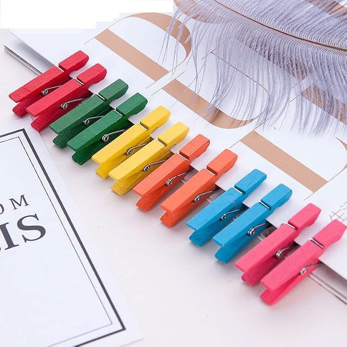 1.9" Wooden Clothespins Hanging Clothes Pins Clip Photo Holder DIY Gift Festive - Image 4