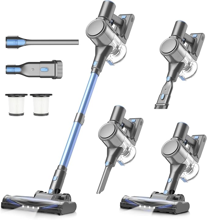 Zefiro Cordless Vacuum Cleaner for Home, 550W /48Kpa 50Mins Stick Vacuum by Zefiro