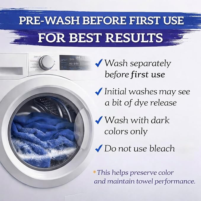 GREEN LIFESTYLE 100 Pack 12x14 Blue Shop Towel 100% Cotton, Super Absorbent and - Image 8