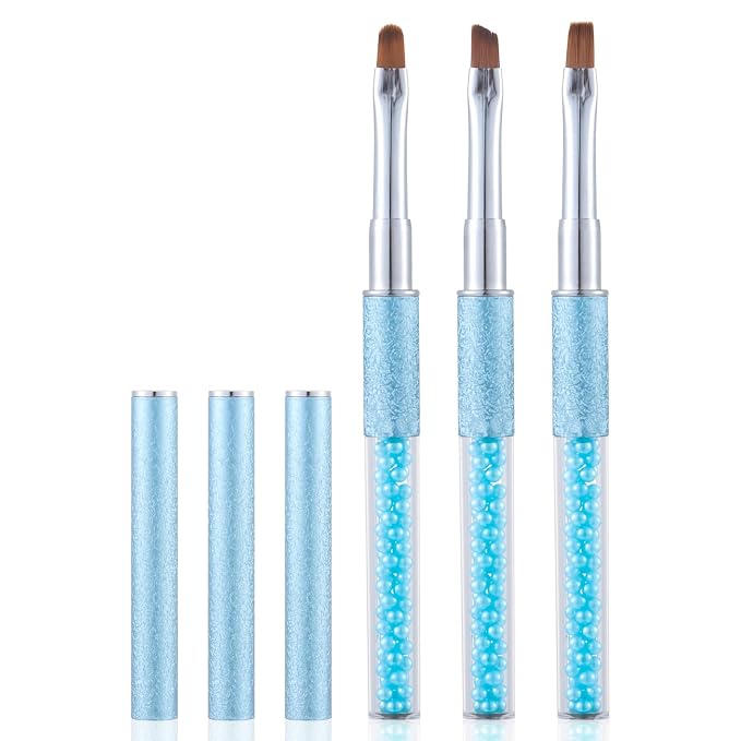 Pearl Blue Nail Art Clean Up Brushes by INENK