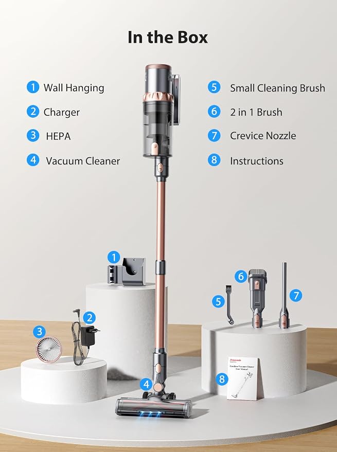 Cordless Vacuum Cleaner Handheld Vacuums 500W/45Kpa Lightweight Stick Vacuums - Image 8
