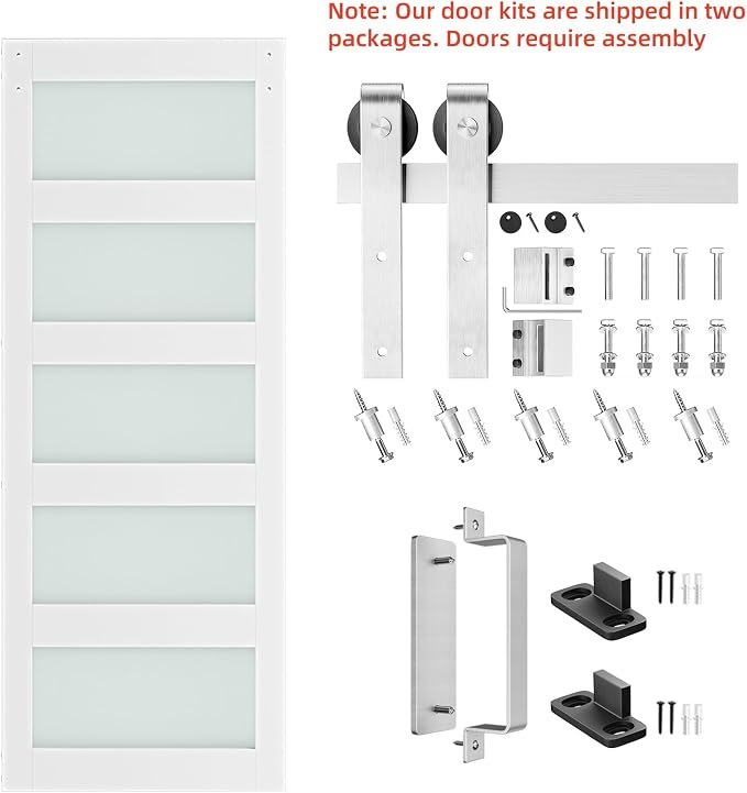SmartStandard 32 x 84 inch Glass Barn Door - Image 5