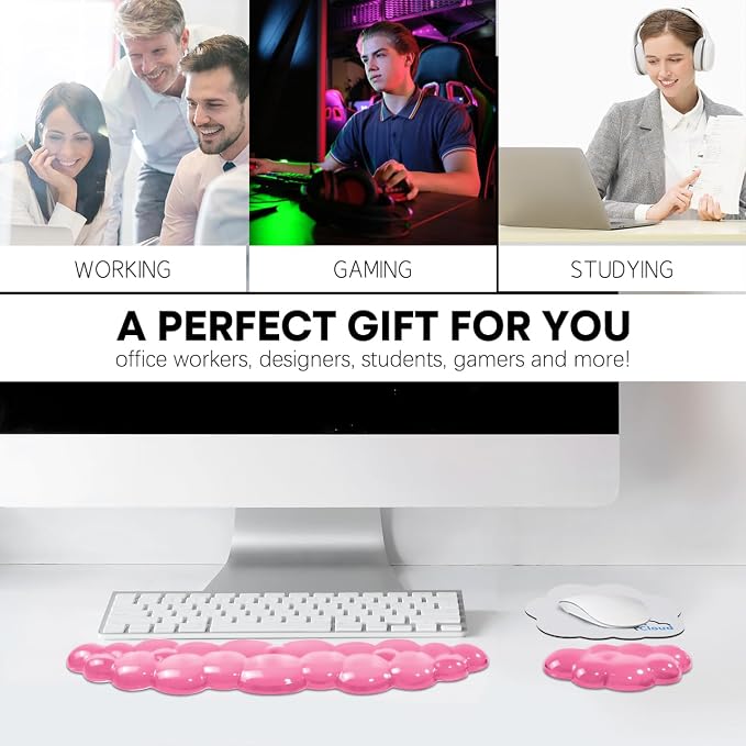 JIKIOU Clear Gel Wrist Rest for Keyboard and Mouse, Cool Silicone Mouse Wrist - Image 5