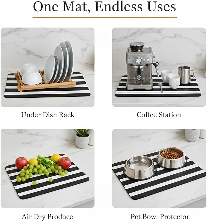 Dish Drying Mat Super Absorbent – 16" x 18" Coffee Mat - Image 7