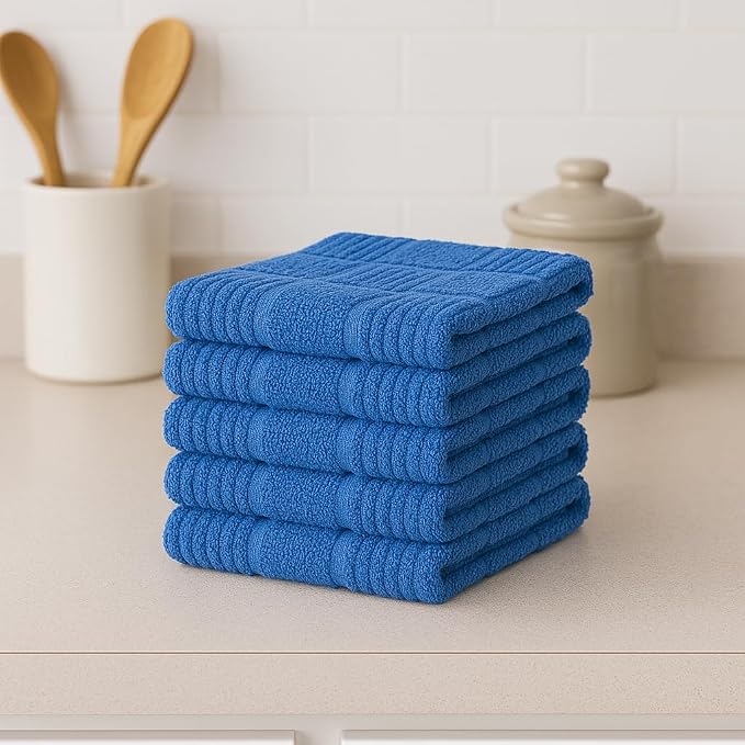 DecorRack 10 Pack 100% Cotton Kitchen Towels, 12x12 inch Soft Terry Dishcloths - Image 6