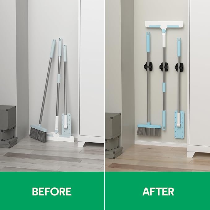 reliahom 5 Pack Broom Holder Wall Mount Mop Grippers No Drilling Self Adhesive - Image 7
