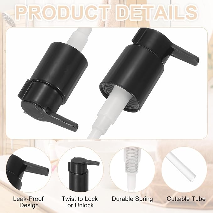 uxcell 4 Pcs Soap Dispenser Pump Heads, Hand Soap Dispensers Top Pumps - Image 3