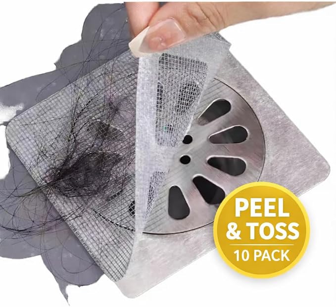 Disposable Shower Drain Hair Catcher Stickers – Waterproof Mesh Hair Trap Covers - Image 2