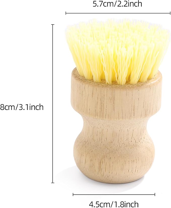 4-Pack Bamboo Dish Brush, Palm Brush Dish Scrubber - Image 3