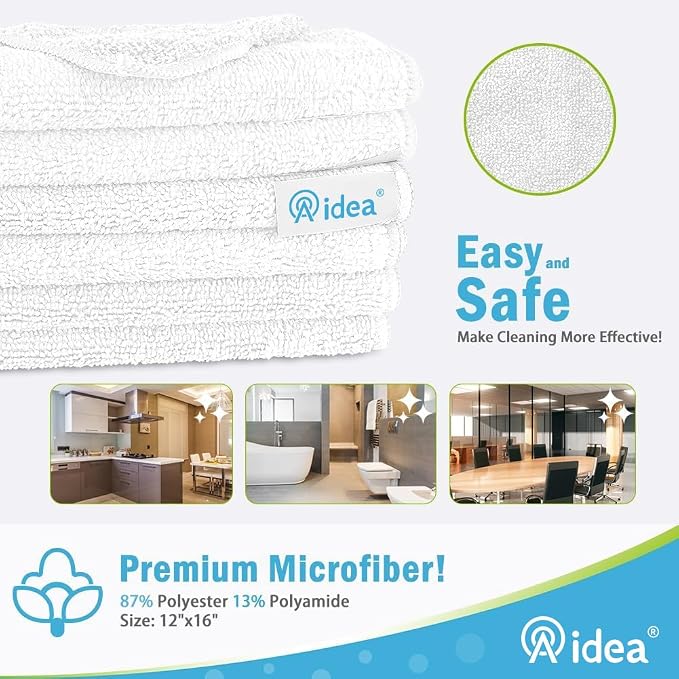 AIDEA Microfiber Cleaning Cloth-8PK, Soft Microfiber Towels - Image 2
