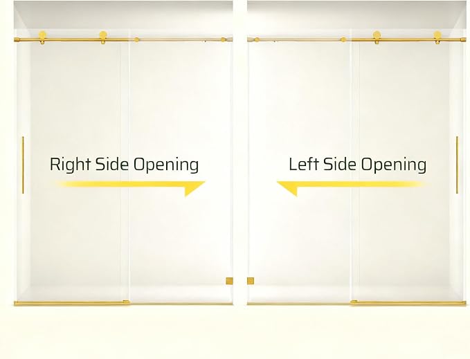 56-60" W x 74" H Frameless Shower Door, Bathroom Soft-Close Sliding Shower Doors - Image 8