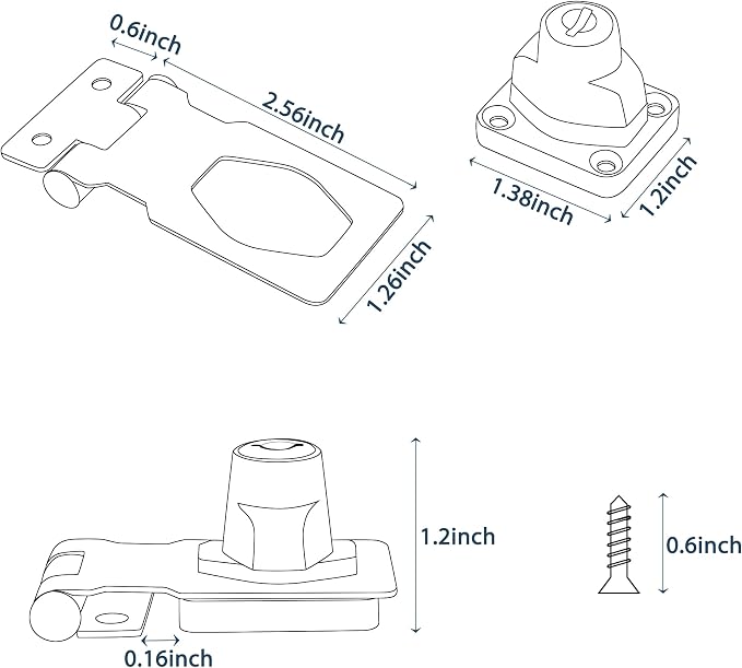 Alise Keyed Hasp Lock, 2.5 Inch Safety Packlock Clasp Hasp Lock Latch - Image 3