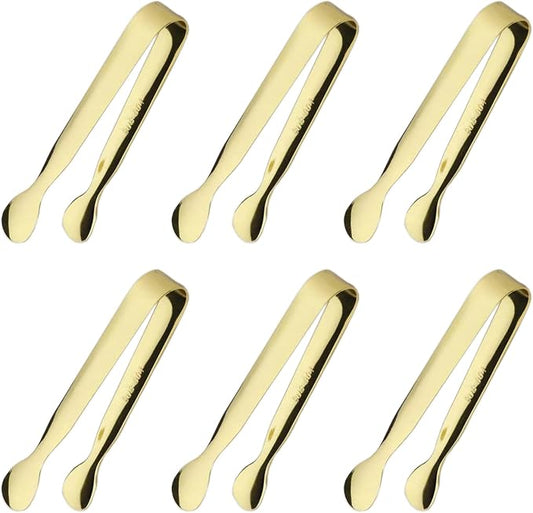 6PCS Ice Tongs Mini Sugar Tongs 4.25Inch Stainless Steel Small Serving Tongs by Sunenlyst