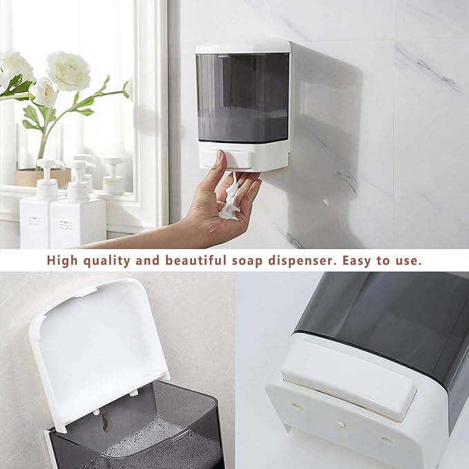 Manual Soap Dispenser 33.8oz / 1000ml Kitchen Bathroom Wall Mounted Commercial - Image 4