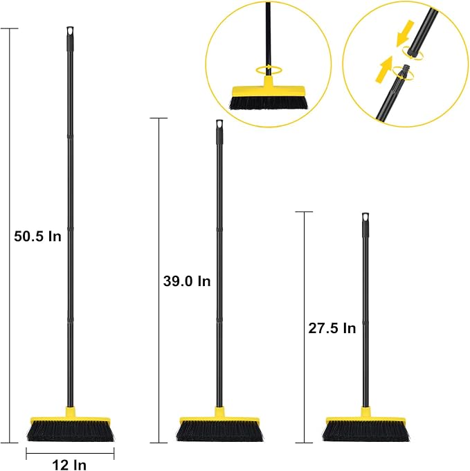Push Broom Outdoor Indoor Broom 12" Wide - Image 4