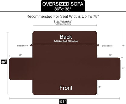 U-NICE HOME Large Sofa Cover Reversible Couch Cover for Dogs with Elastic Straps Water Resistant Furniture Protector for Pets Couch Cover for 4 Cushion Couch (Oversized Sofa, Huntergreen/Sage)