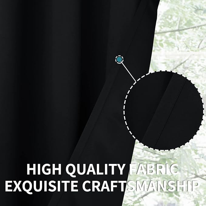 BGment Black Blackout Curtains 90 Inch Long - Image 4