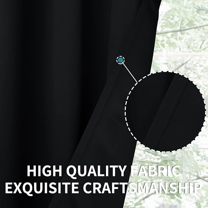 BGment Small Black Curtains Half Window - Image 4