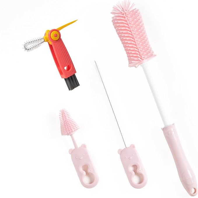 Chemimoso Silicone Bottle Cleaning Brush, 13.4in Long Handle Water Cup Bottles by Unknown