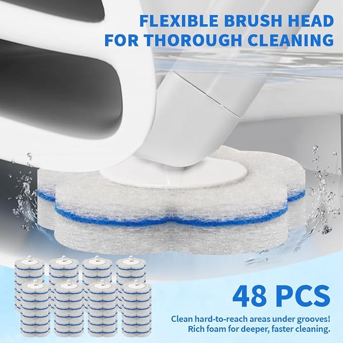 48 Count Disposable Toilet Brush Refill Pads, Disposable Toilet Bowl Wand - Image 7