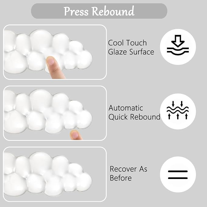 Gel Cloud Keyboard and Mouse Wrist Rest Set Transparent Acrylic Tilt Computer - Image 4