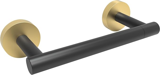 Black and Gold Toilet Paper Holder SUS304 Stainless Steel Double Post Pivoting by ElevateYourSpaceChooseRARXTR