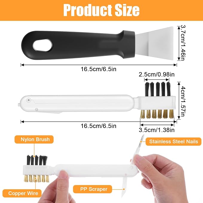 2Pcs Kitchen Stove Cleaning Brush, Bent Cooktop Scraper, Gas Stove Cleaning - Image 2