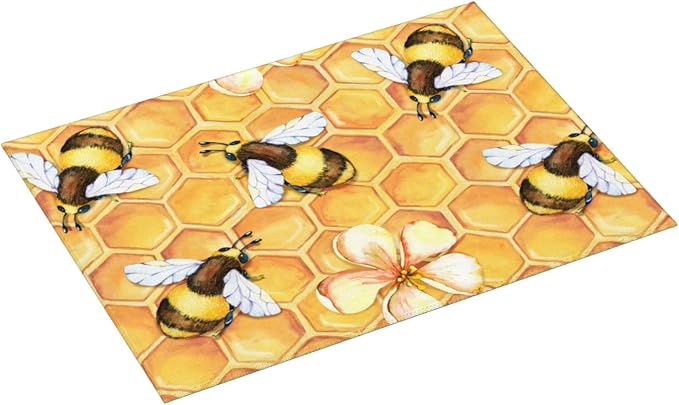 Bee Dish Drying Mat For Kitchen Counter Absorbent Large Kitchen Fast Dry Pad - Image 2