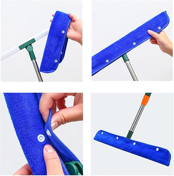 2 Pack Floor Squeegee Broom Cover Wrap Mop Sweeping Cloth Baseboard Cleaner - Image 5