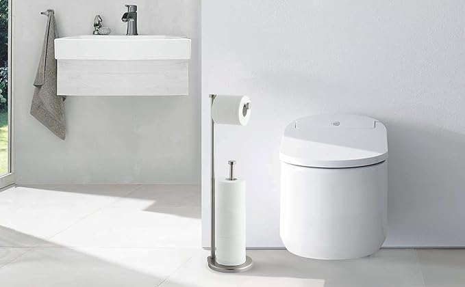 SunnyPoint Free Standing Bathroom Toilet Paper Holder Stand - Image 5