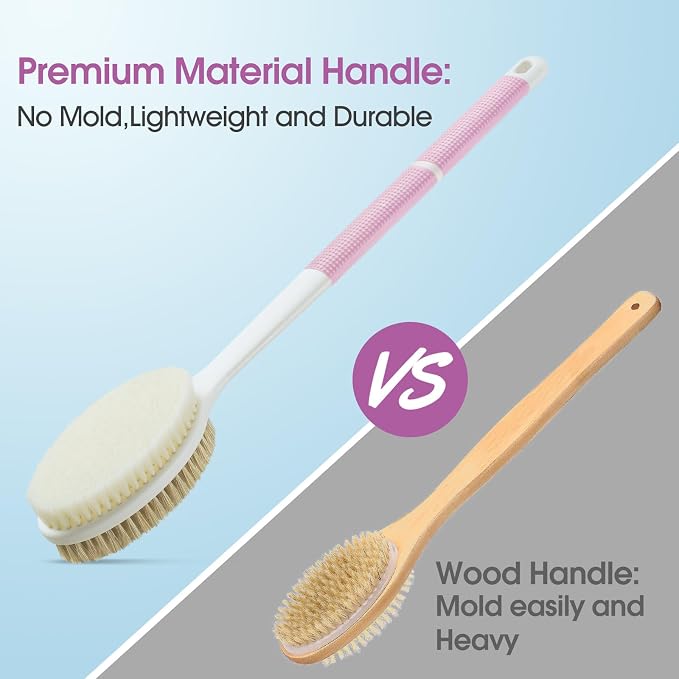 Body Scrubber Anti Slip for Shower, Shower Brush Long Handle - Image 4