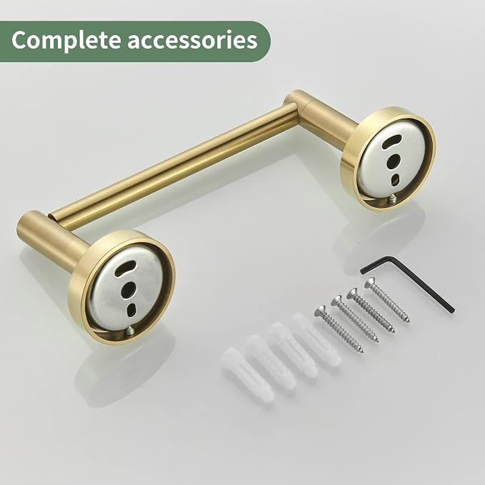 Gold Toilet Paper Holder, Bathroom Toilet Paper Roll Holder Brushed Gold TP - Image 6