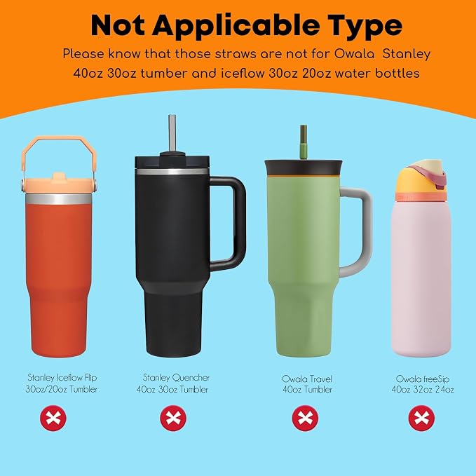 ALINK Black Replacement Straws for Stanley 20oz 14oz Tumble, 6 Pack Reusable - Image 4
