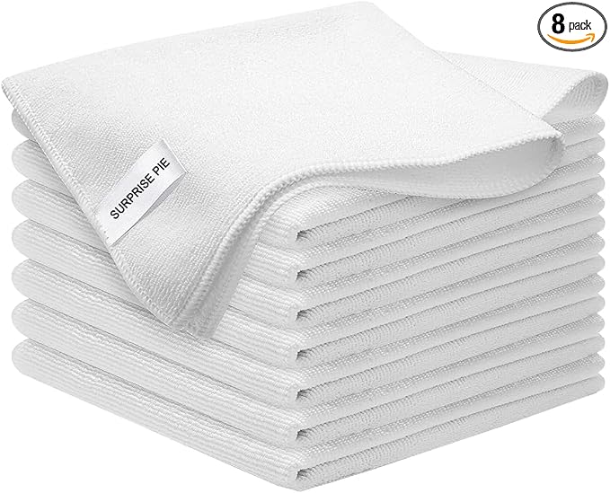 Microfiber Cleaning Cloth-8PK High Absorbent Lint-Free Scratch-Free by SURPRISEPIE