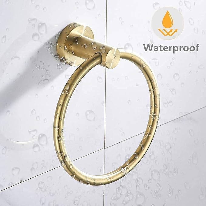 Gold Bathroom Hardware Set, Brushed Gold Toilet Paper Holder Towel Ring and 2 - Image 8