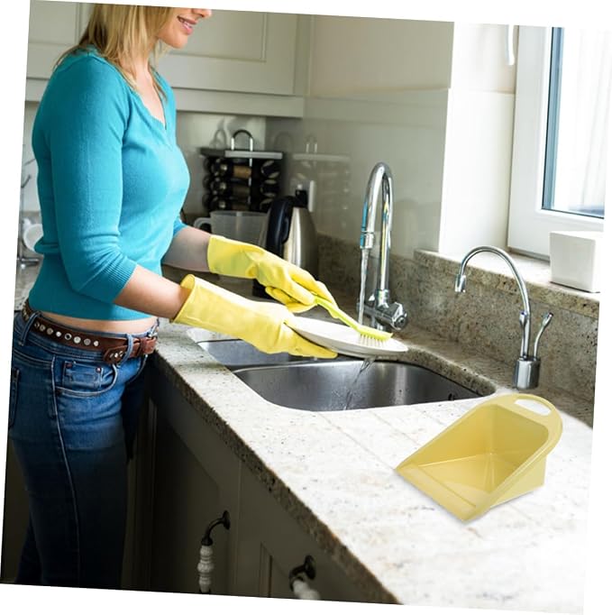 BESPORTBLE Handheld Dust Pan Set 2pcs Small Size Lime Yellow - Image 4
