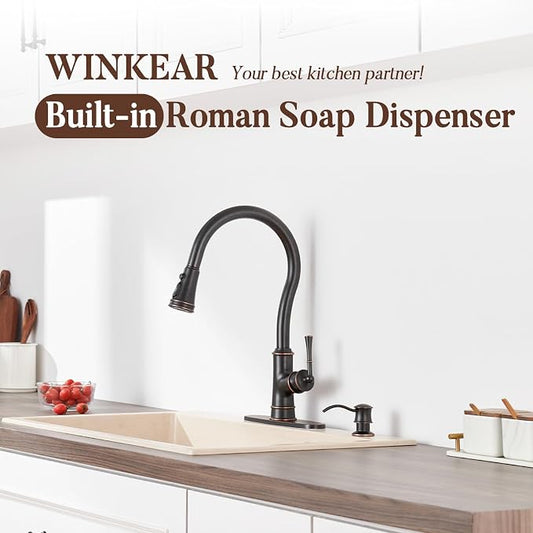 Built in Soap Dispenser for Kitchen Sink Countertop, Solid Brass Pump Head Long - Image 2