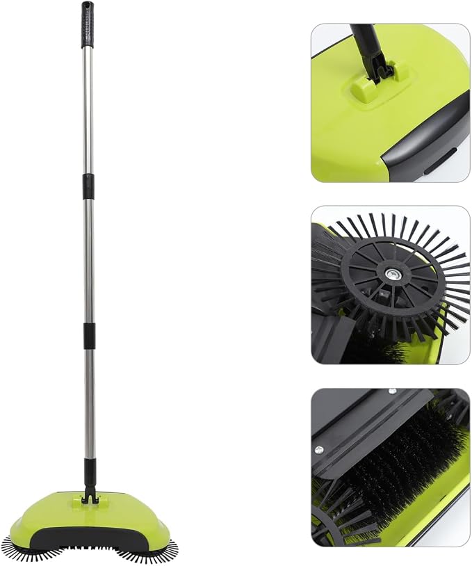 Floor Sweeper Manual, 3 in 1 Carpet Cleaner Machine Push Broom Clean Lazy - Image 3