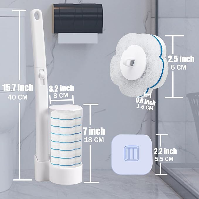 Disposable Toilet Brush， 2 Pack Toilet Wand and Holder - Image 4