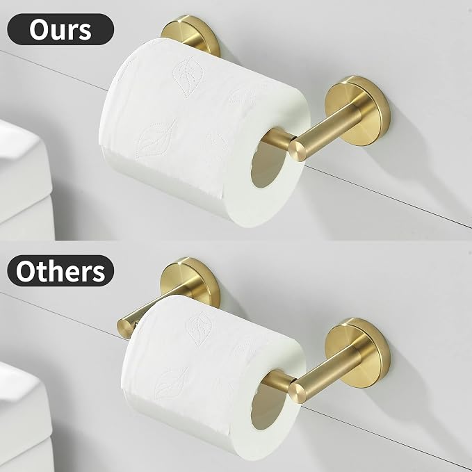 Gold Toilet Paper Holder, Bathroom Toilet Paper Roll Holder Brushed Gold TP - Image 8