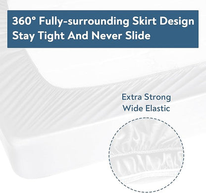 Twin Fitted Sheet Only, Super Soft & Cozy Twin Size Bed Sheets for Boys Kids with Deep Pocket to 14 Inch, Cooling Jersey Mattress Bottom Sheets,Shrinkage & Stain Resistant, Wrinkle Free, White