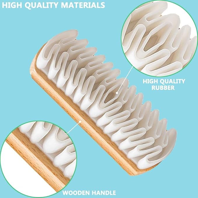 2-Piece Rubber Shoe Brush and Eraser Set, Flocked and Matte Leather, - Image 3