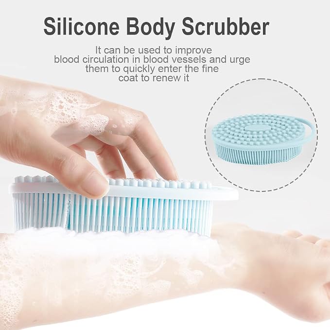 Soft Silicone Body Scrubber 2 PCS Silicone Body Shower, Silicone Loofah 2 in 1 - Image 7