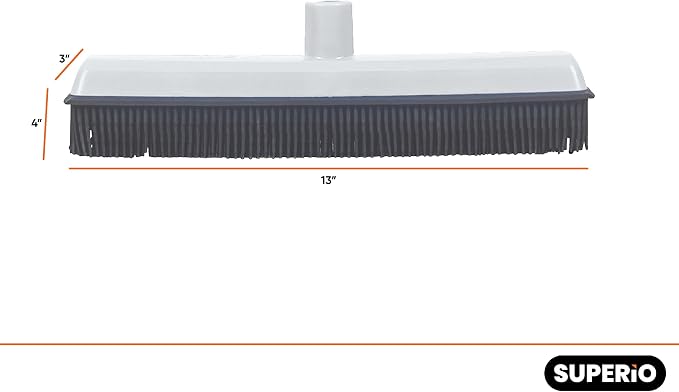 Rubber Bristle Broom for Hardwood Floors, and Vinyl Salon Broom, Rubber - Image 2