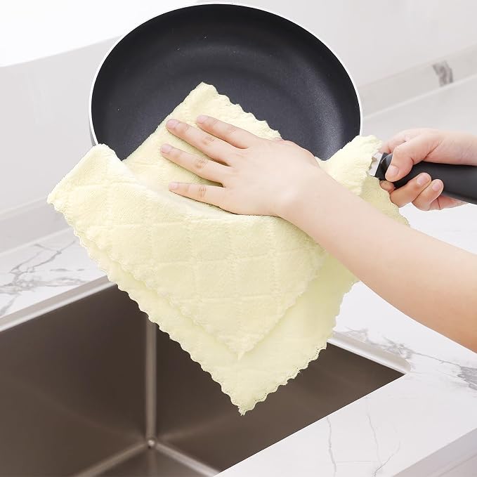 Homaxy 12 Pack Dish Towels for Kitchen, Super Soft and Absorbent Coral Velvet - Image 4