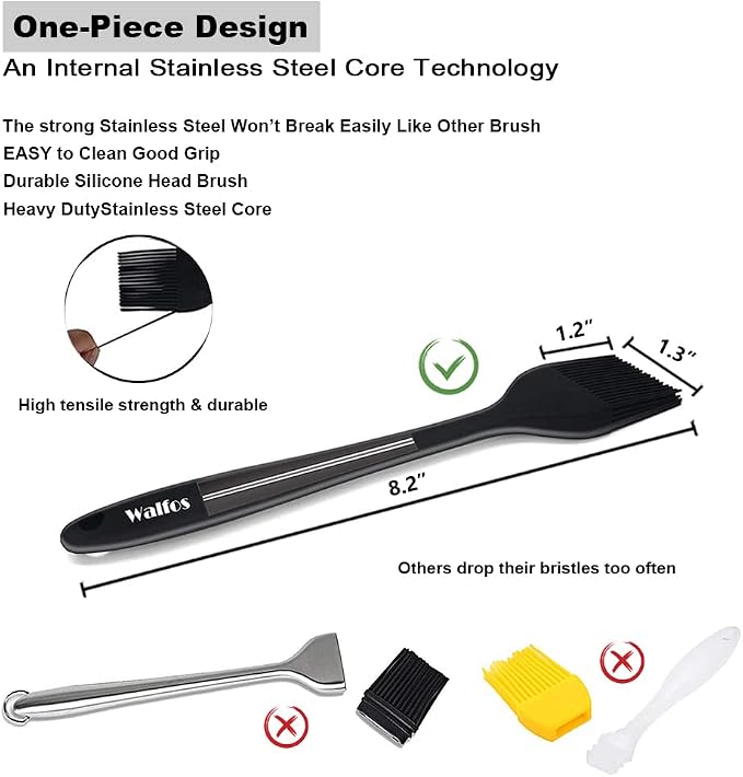 Walfos Small Basting Pastry Brush, Silicone Pastry Brush, Heat Resistant Perfect - Image 7