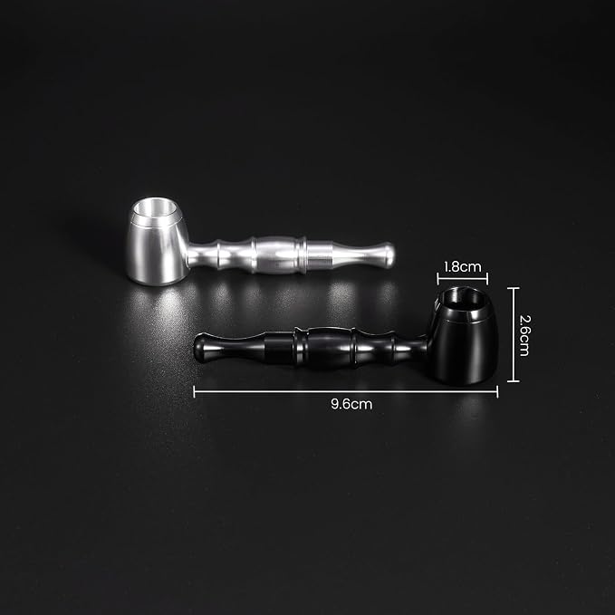 2-Pack Aluminum Alloy Tobacco Pipe Set, 10cm Portable Smoking Pipe - Image 5