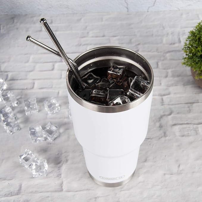 D·S 30oz White Tumbler Stainless Steel Double Wall Vacuum Insulated Mug - Image 4