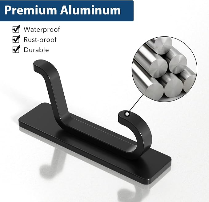pickpiff 12 Pack Wall Hooks for Coat and Towel: 13LB Adhesive Door Hanger Stick - Image 6